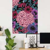 Poster Floraux de jardin gras (Bureau à domicile)