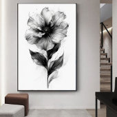 Poster Flore Abstraite en noir