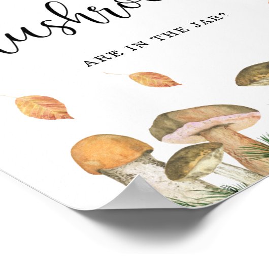 Poster Flore automnale devinez combien de champignons (Coin)