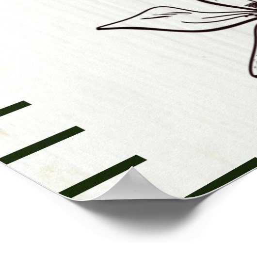 Poster Flore blanc simple au-delà de la mesure graphique  (Coin)