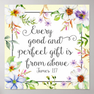 Poster Flore blanche Tous les bons et parfaits cadeaux