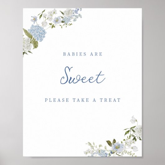 Poster Flore Bleu Doux Devine Combien (Devant)