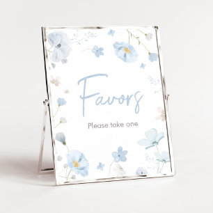 Poster Flore Bleu Printemps bébé en Fleur BébéDouche Fave