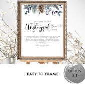 Poster Flore bleue et ardoise, signe de cérémonie débranc