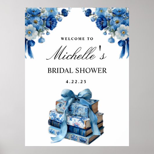 Poster Flore bleue Un nouveau panneau de Fête des mariées (Devant)