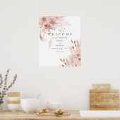 Poster Flore Bohémienne rose délicate (Cuisine)