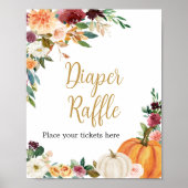 Poster Flore Bourgogne Citrouille Baby shower Déchets Raf (Devant)