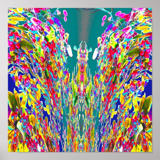 Poster Flore cristalline flux d'énergie numérique Reiki M (Devant)