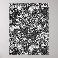Flore d'algues Art nouveau, noir et blanc