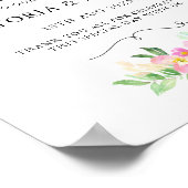 Poster Flore d'aquarelle Dainty Bienvenue à notre Mariage (Coin)