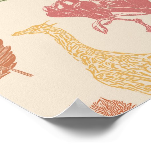 Poster Flore de girafe rustique (Coin)