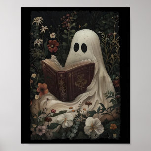 Poster Flore Fantôme Livre de lecture Halloween Costume g