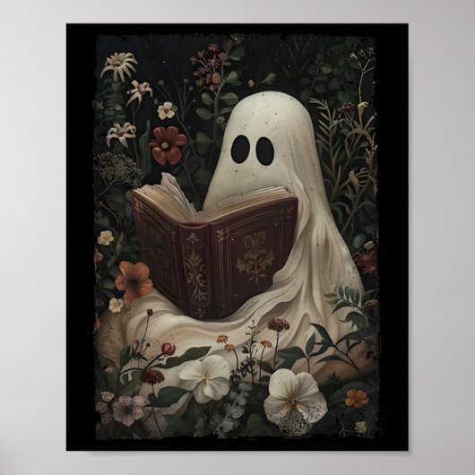Poster Flore Fantôme Livre de lecture Halloween Costume g (Devant)