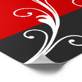 Poster Flore feuille de défilement noir, rouge photo mari (Coin)