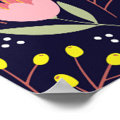 Poster Flore mignonne : Fleurs colorées Motif. (Coin)