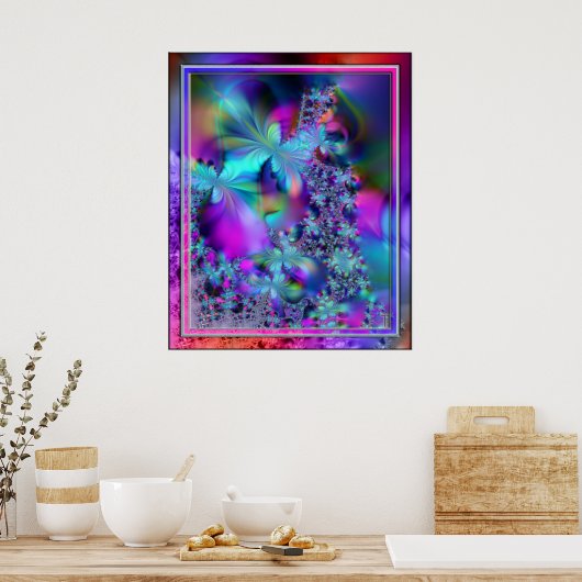 Poster Flore papillon Variante 2 (Cuisine)