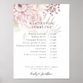 Poster Flore poussiéreuse Script Pink Réception Timeline (Devant)
