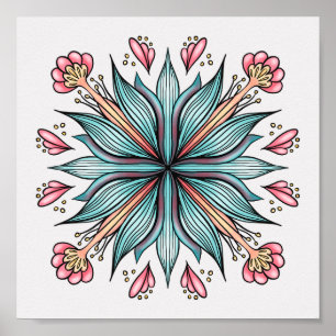 Poster Flore printanière : géométrique