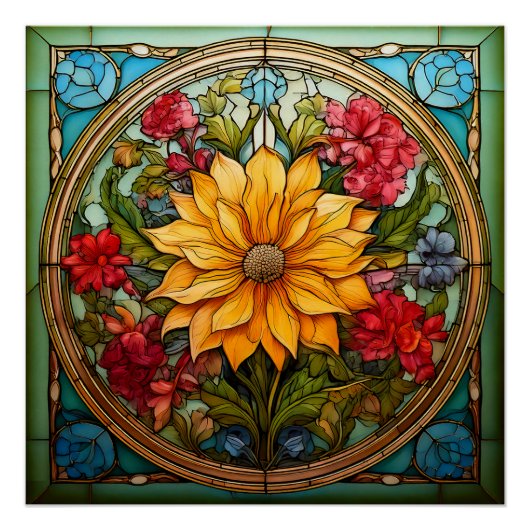 Poster Flore rayonnante (Devant)