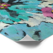 Poster Flore rose et bleu (Coin)