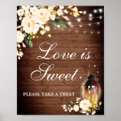 Poster Flore Rose Flore Mariage Dessert Bar (Devant)
