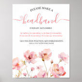 Poster Flore Rose Vive Faire Un Headband Pour Bébé (Devant)