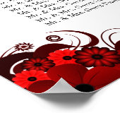 Poster Flore rouge et blanc 8 tables Mariages Cartes de s (Coin)