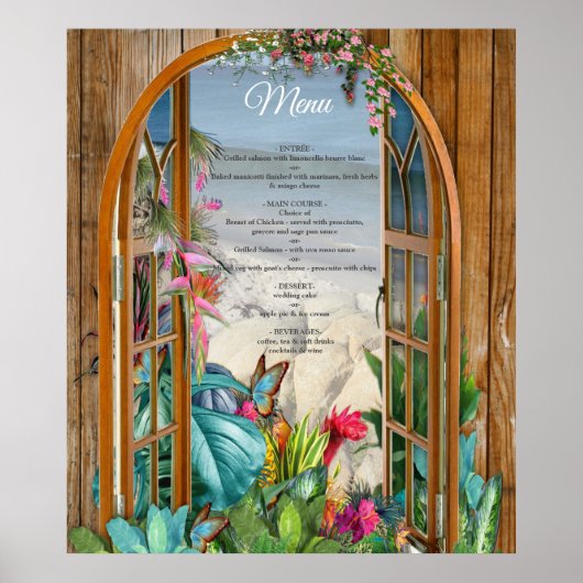 Poster Flore Tropicale Paradise Beach Scenery (Devant)