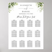 Poster Flore verdure Élégante carte de mariage (Devant)