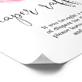 Poster Flore vert rose pâle Diaper logo de tombola (Coin)