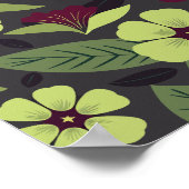 Poster Flore verte de chaux sur arrière - plan gris foncé (Coin)