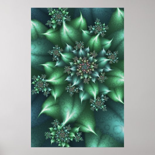 Poster Flore verte Spiky (Devant)