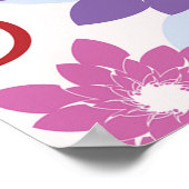 Poster Flore Vibrante Motif Floral Purple Rose Fleurs Ble (Coin)