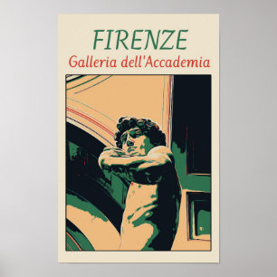 Poster Florence David Michelangelo illustration Italie