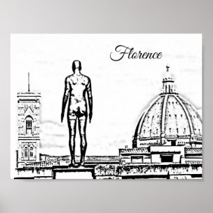 Poster Florence Duomo noir & blanc Gormley