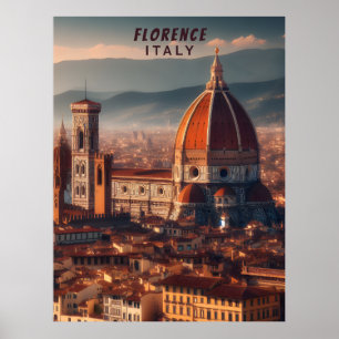 Poster Florence Duomo Père Noël Maria del Fiore Italie Vo