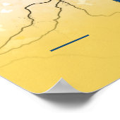 Poster Florence - Italie Carte de la ville jaune (Coin)