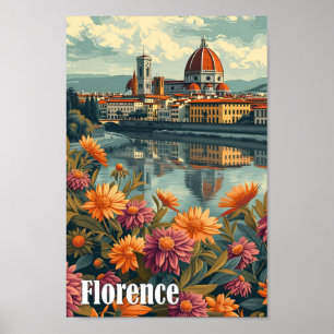 Poster Florence Italie Illustration de voyage artistique
