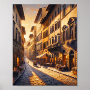 Poster Florence, Italie Street à l'heure d'or