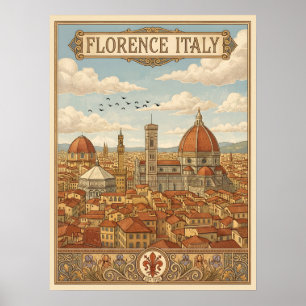 Poster Florence Italie Voyage Rétro