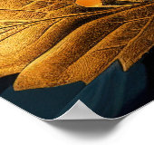 Poster Flores d'aquarelle à franges dorées (Coin)