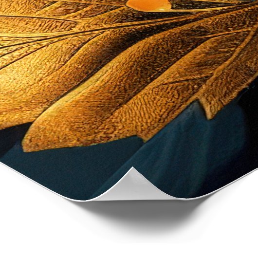 Poster Flores d'aquarelle à franges dorées (Coin)