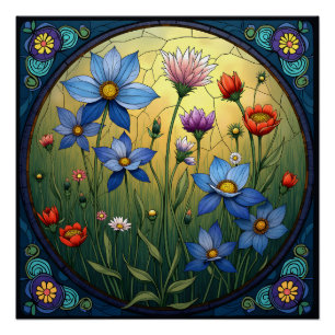 Poster Flores en verre tendu