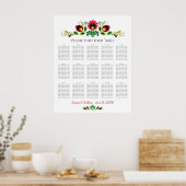 Poster Flores folkloriques polonaises Mariage rouge Carte (Cuisine)