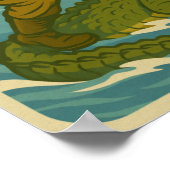 Poster Florida Alligator Wrestling | Funny Retro Coastal (Coin)