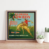 Florida Cowboy Marque Oranges et Étiquette de pamp