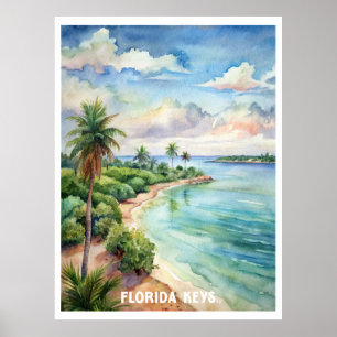 Poster Florida Keys National Park Aquarelle Peinture