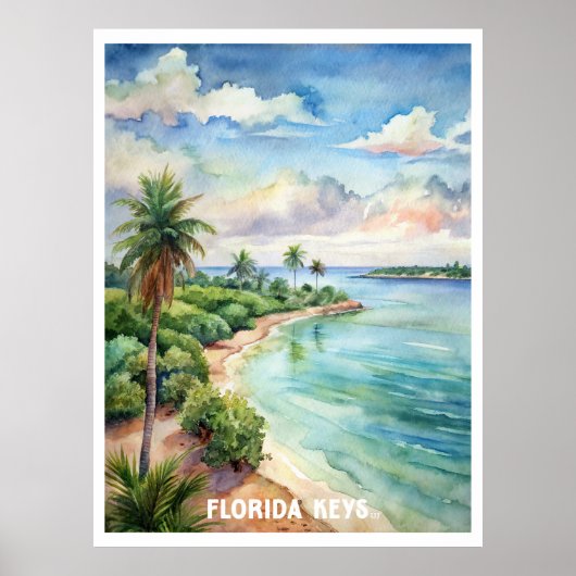 Poster Florida Keys National Park Aquarelle Peinture (Devant)
