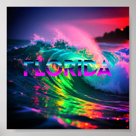 Poster Florida – Neon Wave Vibes (Devant)