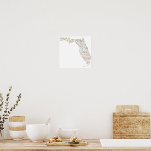 Poster Florida USA Slang Word Art Map (Cuisine)